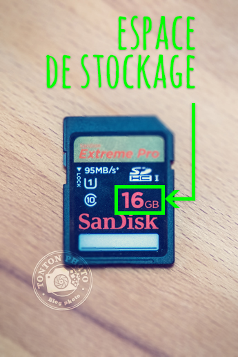 L'espace de stockage de votre carte mémoire : ici, 16Go - Comment choisir une carte mémoire pour votre appareil photo ? © Tonton Photo